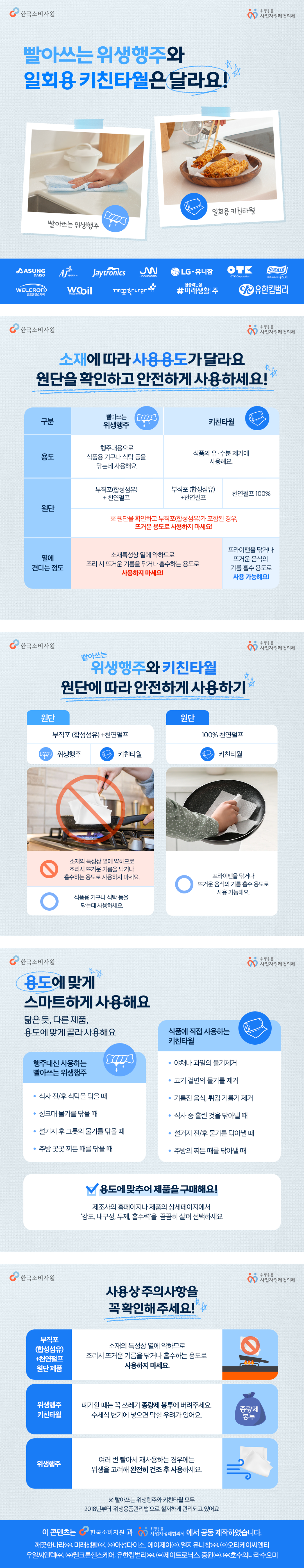 빨아쓰는 위생행주와 일회용 키친타월은 달라요.